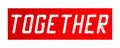 T shirt design with slogan - together on red puzzle grid. Typography graphics for tee shirt. Vector